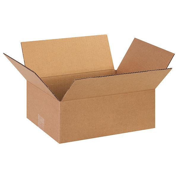 Zoro Select Flat Corrugated Boxes, 13" x 10" x 5", Kraft, 25/Bundle 11R340