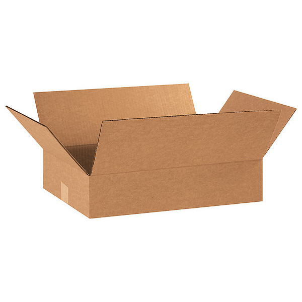 Zoro Select Flat Corrugated Boxes, 20" x 12" x 4", Kraft, 25/Bundle 22XK77