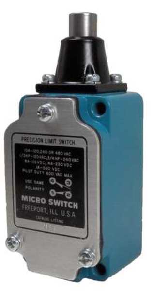 Honeywell Limit Switch, Plunger, 1NC/1NO, 10A @ 480V AC, Actuator Location: Top 2LS1
