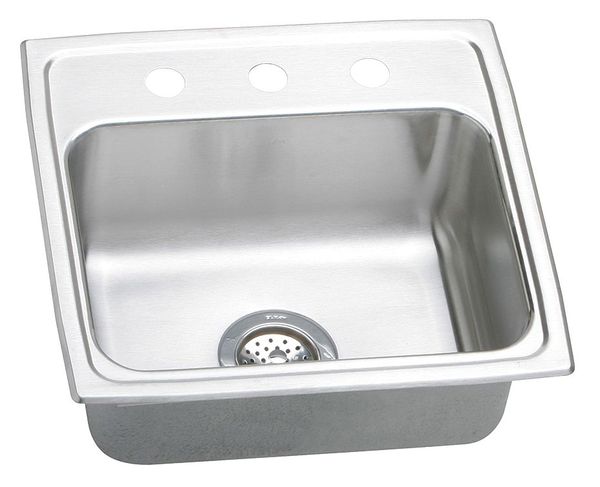 Lk Packaging Drop-In Sink, 3 Hole, Lustrous Highlighted Satin Finish LRAD1919553