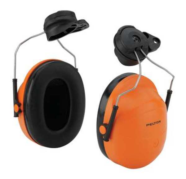 3M Peltor Hard Hat Mounted Ear Muffs, 24 dB, M-100, M-300, Orange 37333