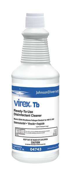 Diversey Cleaner and Disinfectant, 32 oz. Bottle, Unscented 04743.