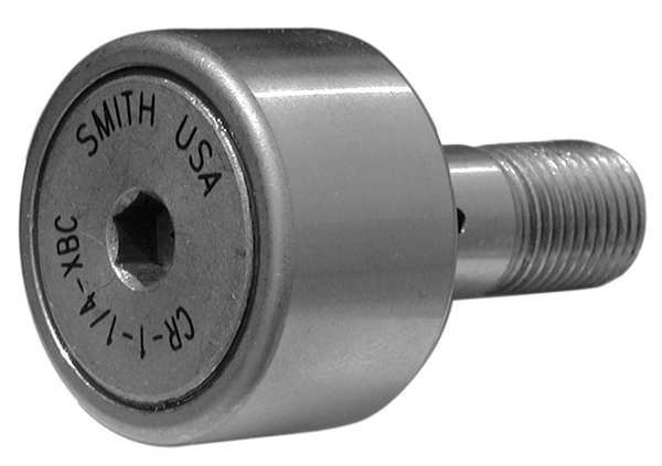Smith Bearing Cam Follower, Crowned, Stud, Hex Socket CR-3/4-XBEC