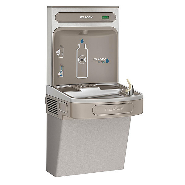 Elkay Indoor, On-Wall Mount, Gray, Yes ADA, Drinking Fountain with Bottle Filler EZS8WSLK