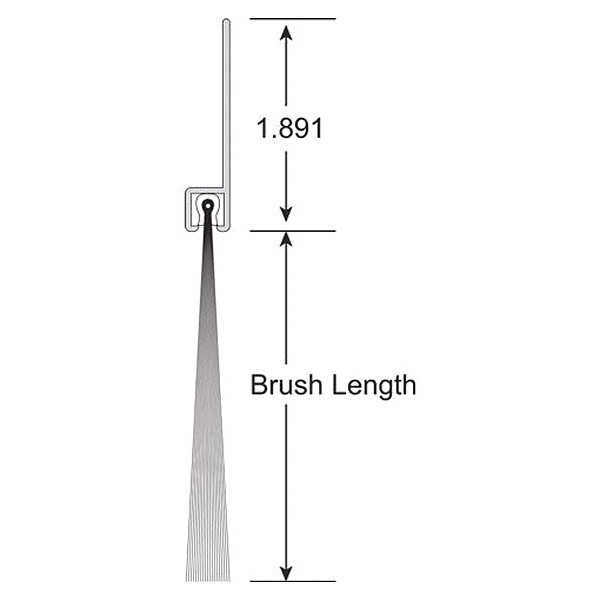 American Garage Door Supply Brush Seal, Nylon, 2" x 2", 10 ft. BNS22-10