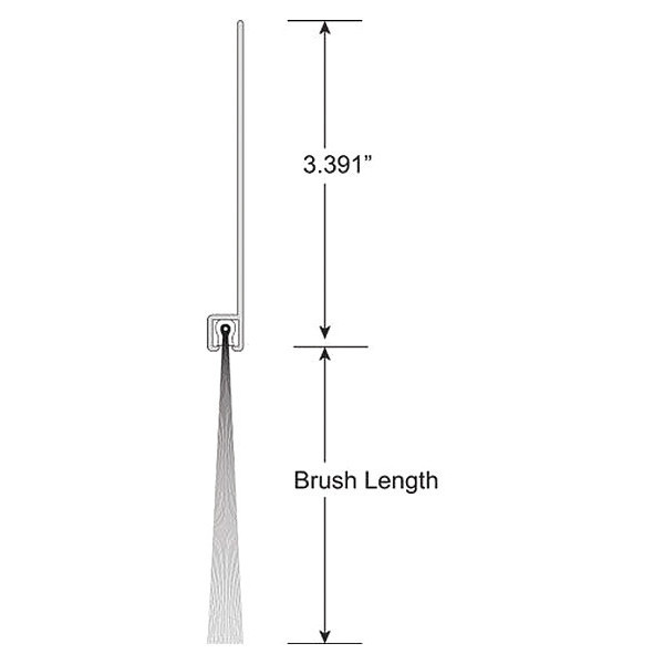 American Garage Door Supply Brush Seal, Nylon, 3" x 3", 10 ft. BNS3383-10