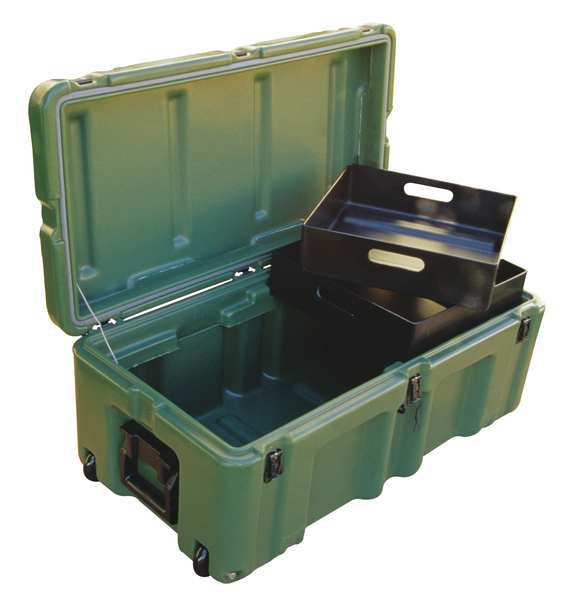 Pelican Storage Trunk, Green, Polyethylene, 17 in L, 33 in W, 14 in H, 2.8 cu ft Volume Capacity 472-FTLK-1