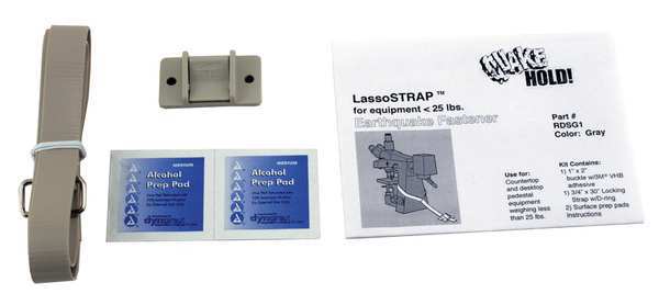 Quakehold! Lasso Strap Fastener, 25 Lbs, Gray RD.S.G.1