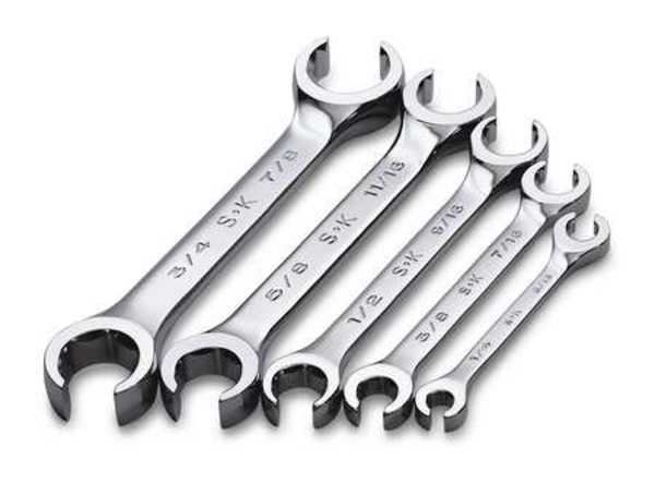 Sk Professional Tools Flare Nut Wrench Set, 5 Pieces, 6 Pts 386