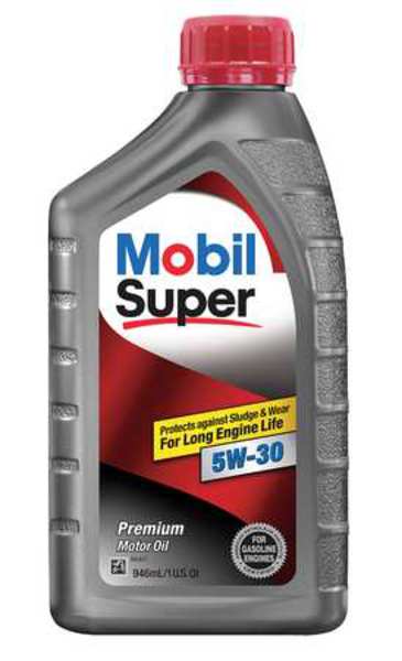 Mobil Engine Oil, Mobil Super, 5W-30, 1 Qt 124404