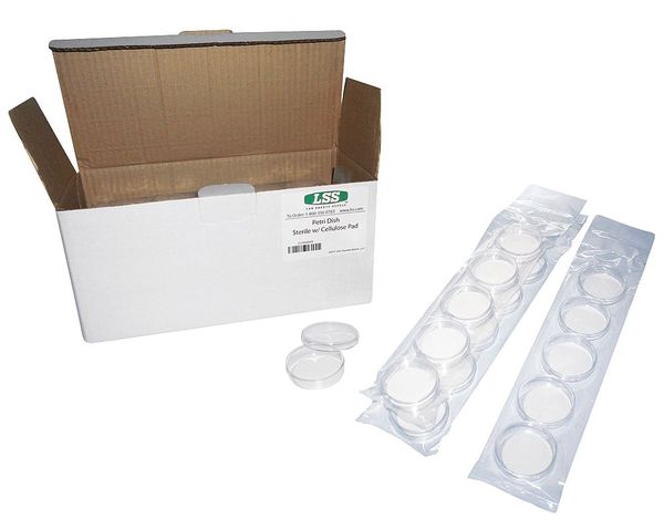 Labexact SterilePetriDishw/CellulosePad55mm, PK100 12K974