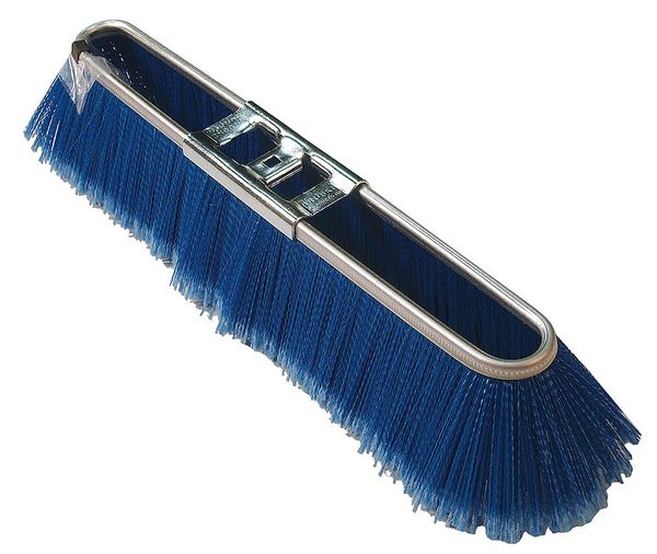 Tough Guy 24 in Sweep Face Broom Head, Soft, Synthetic, Blue 12L009