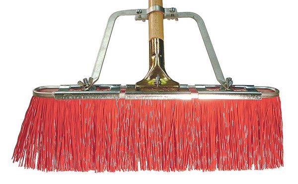 Tough Guy 17 in Sweep Face Broom, Stiff, Synthetic, Orange 12L032