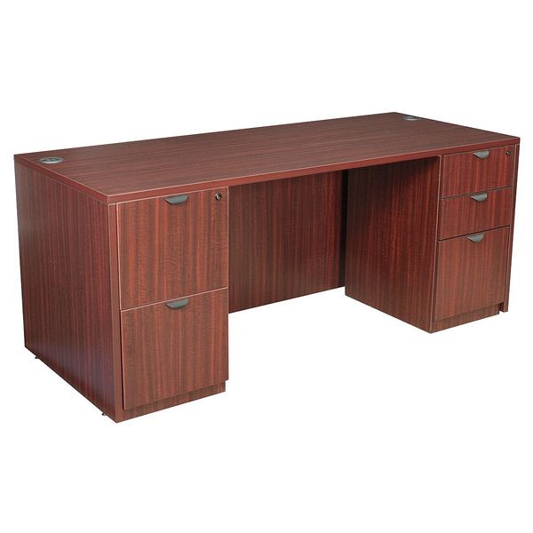 Regency Pedestal Desk, 35D, 71W, 29H, Mahogany, Wood LDPF7135MH