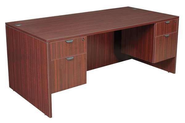 Regency Pedestal Desk, 35D, 71W, 29H, Mahogany, Wood LDP7135MH