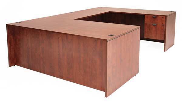 Regency U Shaped Desk, 106 D, 71 W, 29 H, Cherry, Wood LUD7135CH