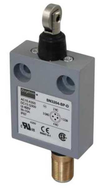 Dayton Limit Switch, Cross Roller, Plunger, SPDT, 10A @ 300V AC, Actuator Location: Top 12T949