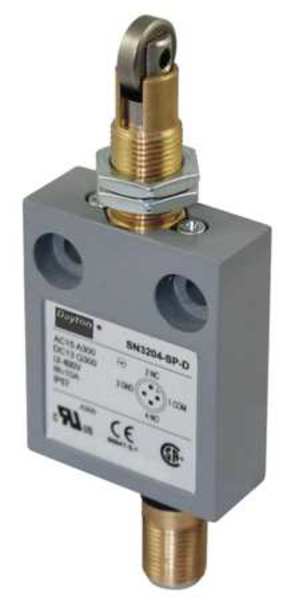 Dayton Limit Switch, Cross Roller, Plunger, SPDT, 10A @ 300V AC, Actuator Location: Top 12T953