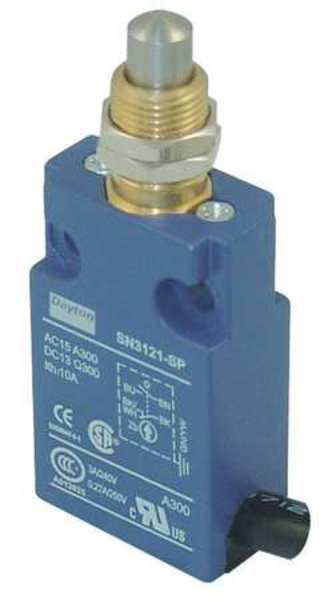 Dayton Limit Switch, Plunger, SPDT, 10A @ 300V AC, Actuator Location: Top 12T956