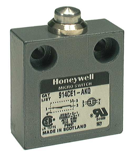 Honeywell Limit Switch, Plunger, 1NC/1NO, 5A @ 240V AC, Actuator Location: Top 914CE1-6