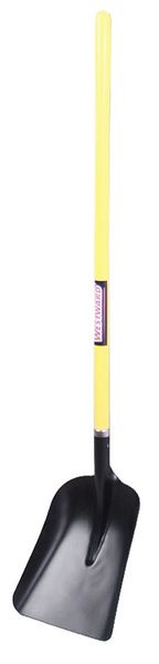 Westward #2 14 ga Not Applicable Scoop Shovel, Steel Blade, 43 in L Yellow Fiberglass Handle 12U493