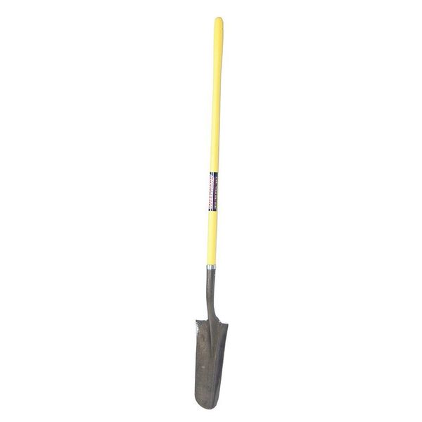 Westward Not Applicable 14 ga Drain Spade Shovel, Steel Blade, 46-3/4 in L Yellow Fiberglass Handle 12V173