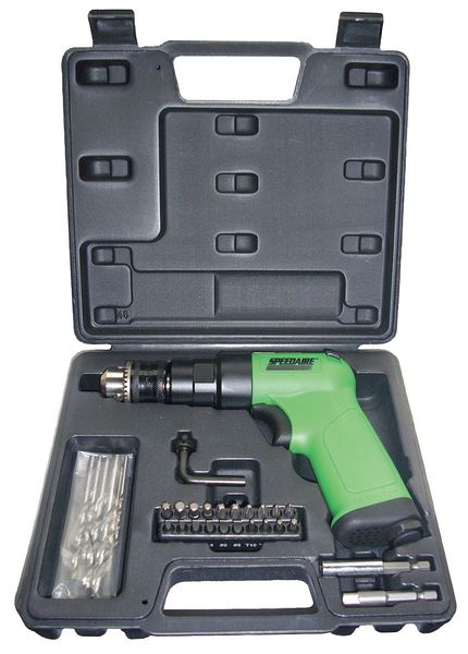 Speedaire Air Drill, Industrial, Pistol, 1/4 In. 12V744