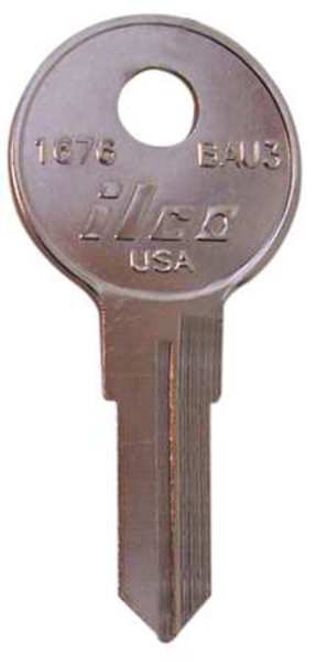 Kaba Ilco Key Blank, Brass, 1676-BAU3, PK10 1676-BAU3