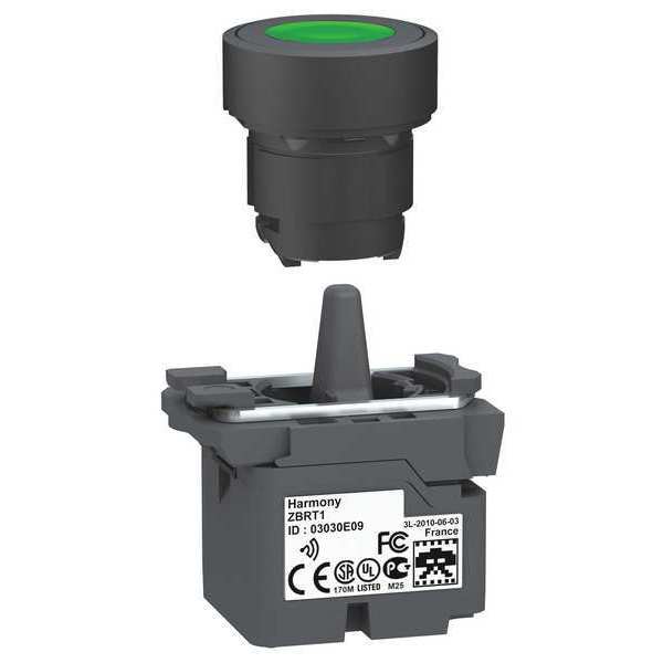 Schneider Electric Push Button with Transmitter, 22 mm, Green ZB5RTA3