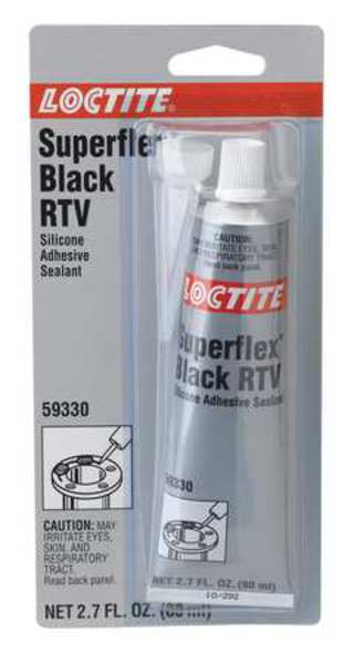 Loctite RTV Silicone Sealant, 80 mL, Black, Temp Range -65 to 450 Degrees F 193996