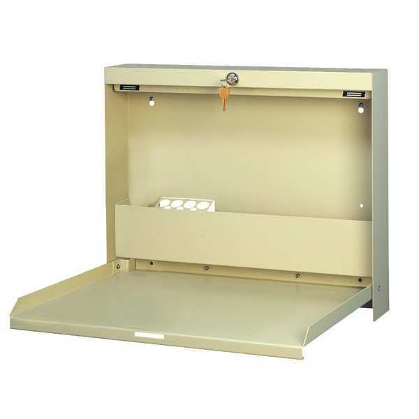 Datum Storage Fold-Up Desk, 3-3/8" D, 20" W, 16-3/8" H, Bone White, Heavy Duty Steel, Front: Laminate, Side: Wood WW-100