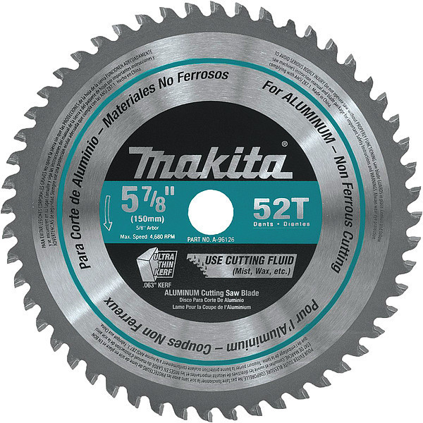 Makita 5-7/8" 52T Carbide-Tipped Saw Blade, Aluminum A-96126