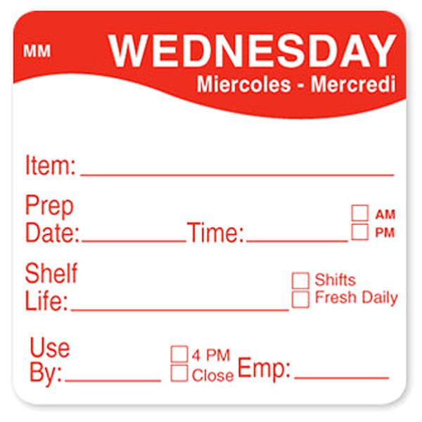 Daymark Food Safety Label, Green/White, 2 in H IT120156-5-FRI