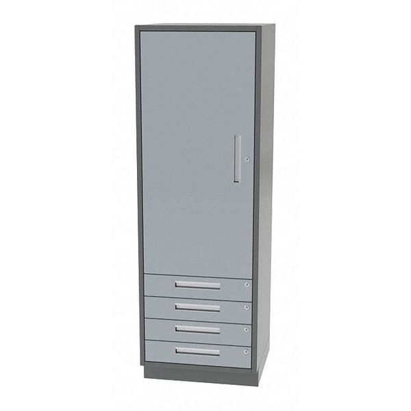 Greene Manufacturing Tall Cabinet, 24"x24"x72", Door/4 Drawer WDT-2424-4000-72-A