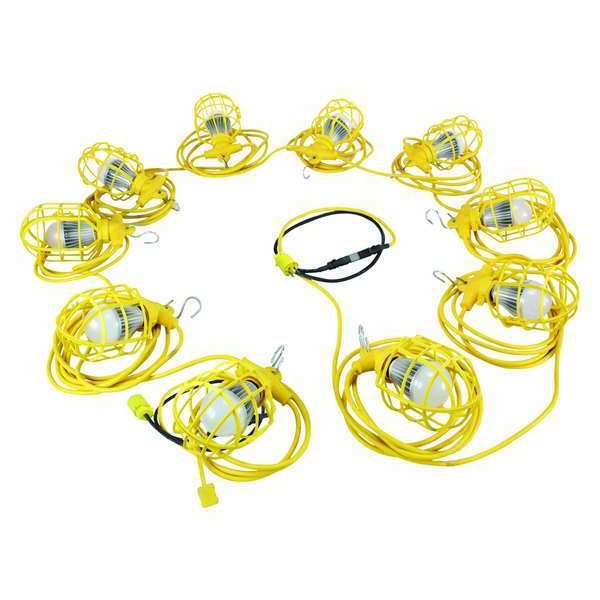 Larson Electronics String Light, 100 ft., LED, 125V, 100W, L5-15 WAL-SL-10-LED-12.3-TLP-1227-L5.15