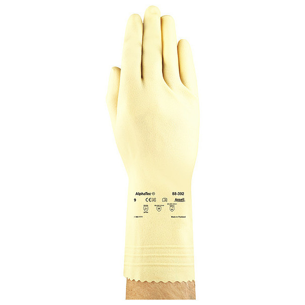 Ansell 11-1/2" Chemical Resistant Gloves, Natural Rubber Latex, 10, 1 PR 88-392