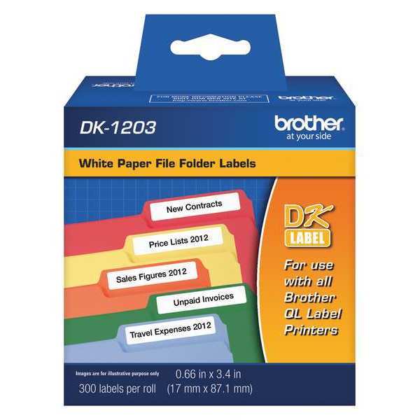 Brother Label, Black/White, Labels/Roll: 300 DK1203