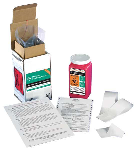 Stericycle Sharps Mailback System, 1/4 Gal., Red 1Q1V4