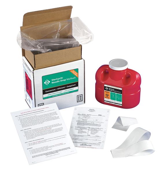 Stericycle Sharps Mailback System, 1 Gal., Screw Lid 1G1V4