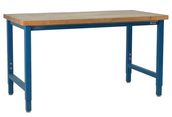 Benchpro Bolted Workbenches, Butcher Block, 60" W, 30" to 36" Height, 6600 lb., Straight KW3060+LP