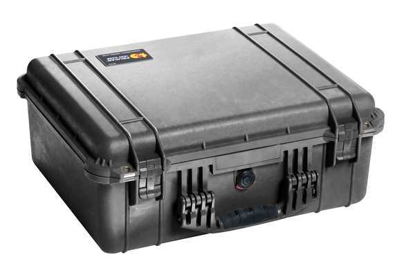 Pelican Black Protective Case, 20.7"L x 17.2"W x 8.40"D 1550NF