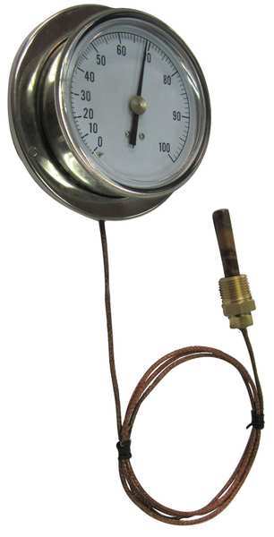 Zoro Select Analog Panel Mt Thermometer, 0 to 160F 13G235