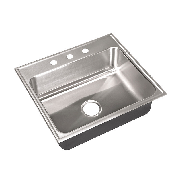 Just Manufacturing Drop-In Sink, 3 Hole, Stainless steel Finish SL2225A3-J