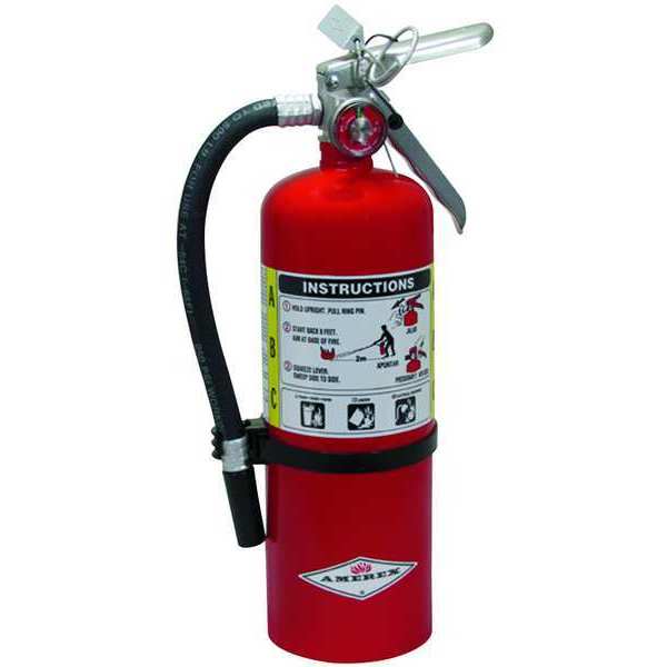 Amerex Fire Extinguisher, Class ABC, 3A:40B:C, Dry Chemical, 5 lb Capacity, 18 ft Range B402