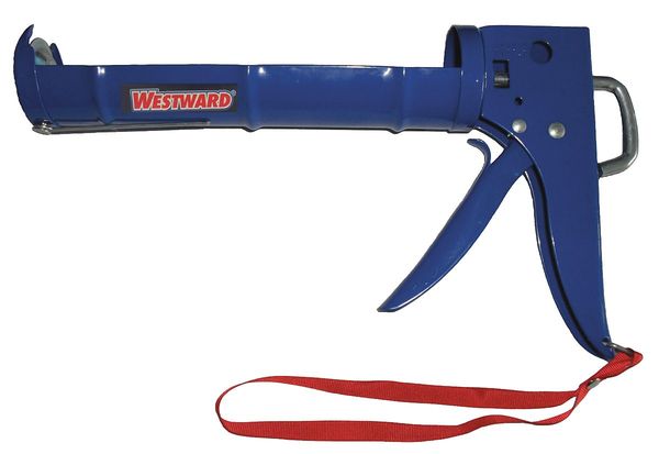 Westward Dripless Manual Caulk Gun, For 10 oz Container Size, 7:1, Half Barrel Frame 13J311