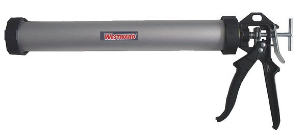 Westward Caulk Gun, Black/Silver, Aluminum, 24 oz 13J313