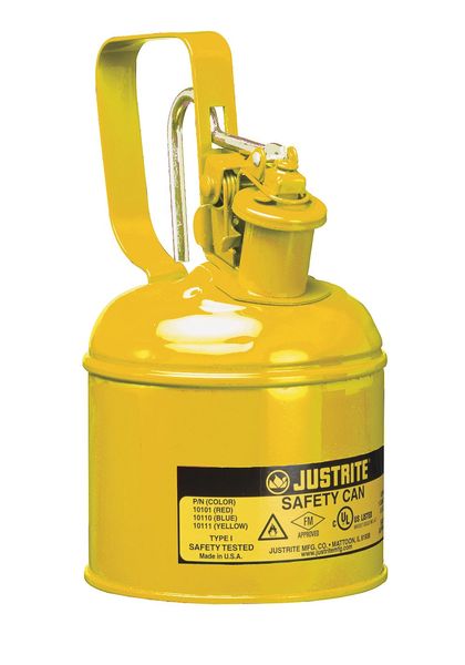 Justrite 1/4 gal Yellow Steel Type I Safety Can Diesel 10111