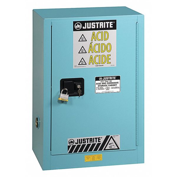 Justrite Corrosive Safety Cabinet, Steel, Blue 8825022