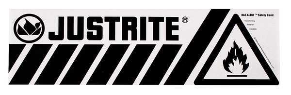 Justrite Warning Label, 5 In. H, 17-1/2 In. W 29003