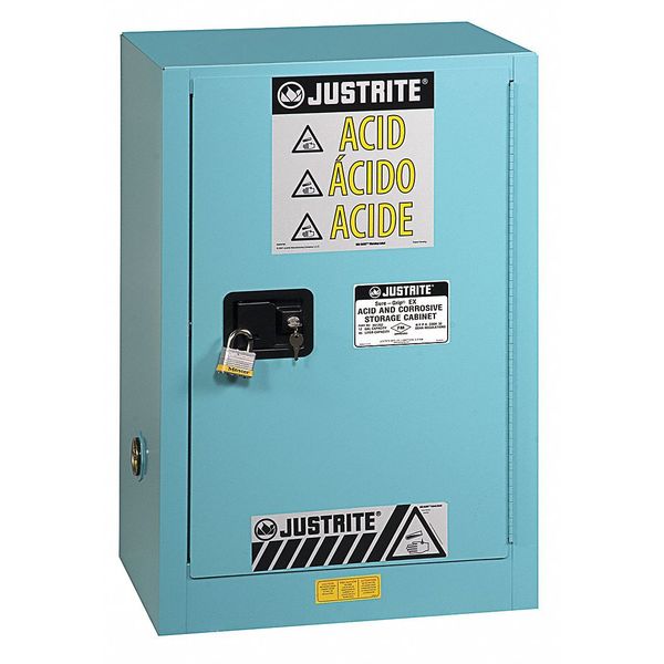 Justrite Corrosive Safety Cabinet, 15 gal., Steel 8825222